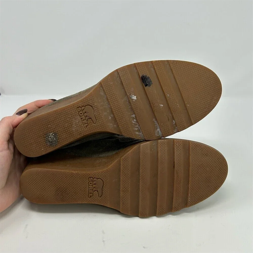 Sorel Toronto Lace Wedge Waterproof Light Brown Ankle Boots Womens US 8.5